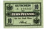 Sachsen, 10 Pfg. Riesa, -