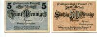 Sachsen, 5 Pfg. 50 Pfg. Plauen i.V., -