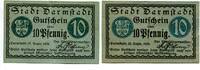 Hessen, 2x10 Pfg. Darmstadt, -