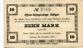 Württemberg, 10 Mark Stuttgart, -