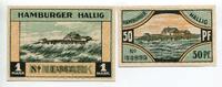 Schleswig-Holstein 50 Pfg. 1 Mk. Hamburger-Hallig, -