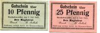 Deutsch-Westpreußen, 10 Pfg. 25 Pfg. Bischofswerder, -