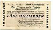 Sachsen 5 Md. Mk. Dresden, -
