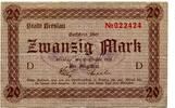 Schlesien 20 Mk. Breslau, -