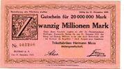 Württemberg 20 Mio. Mk. Buchau, -