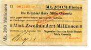 Sachsen 200 Mio. Mk. Chemnitz, -