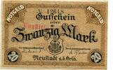 Thüringen 20 Mk. Neustadt a.d.Orla, -