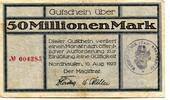 Thüringen 50 Mio. Mk. Nordhausen, -