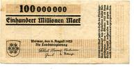 Thüringen 100 Mio. Mk. Weimar, -