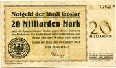 Niedersachsen 20 Md. Mk. Goslar, -