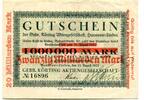 Niedersachsen 20 Md. Mk. Hannover-Linden, -
