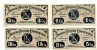 Lettland, 1,3,5 u.10 Kopeken Liebausche Stadtvewaltung, -