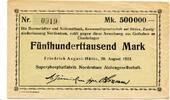 Niedersachsen 500 T. Mk. Friedrich- August-Hütte, -