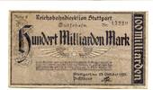 Württemberg 100 Md. Mk. Stuttgart, -