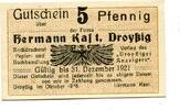 Sachsen-Anhalt 5 Pfg. Droyßig, -