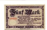 Niedersachsen 5 Mark Hannover, -
