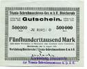 Thüringen 5oo T.. Mark Bleicherode, -