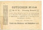 Österreich, 20 Kronen Fischer`sehe Weicheisen-und Stahgießerei A.G. -