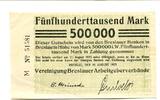 Schlesien 500 T. Mark Breslau, -