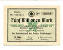 Pommern 5 Mio. Mark Greifenhagen, -