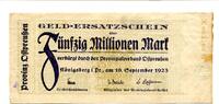 Ostpreußen 50 Mio. Mark Königsberg i.Pr., -
