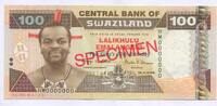 Zwaziland, 100 Emalangeni Gedenkbanknote zum 40.Geburtstag-SPEZIMEN_ -