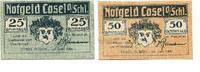 Oberschlesien 25 Pfg. 50 Pfg. Cosel, -