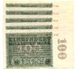 Deutsches Reich 100 Mio. Mark laufende KN,87442-87446, -