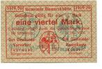 Schlesien 1/4 Mark 1.6.1920 Bismarkh&uuml;tte, Pol. Bismarkhuta, unz 16.93 &pound;  +  10.16 &pound; shipping