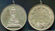 Kaiserreich Bronze Medaille versilbert ~ Wiesbaden / zur Erinnerung an die Enthüllung des Abt-Denkmals ~ -