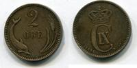 Dänemark 2 Öre ~ Christian IX ~ -