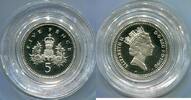 Großbritannien 5 Pence Silber ~ Piedfort - Elisabeth II. ~ -