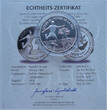 Senegal 1000 Francs 2004 Gedenkmünze FIFA Fussball-Weltmeisterschaft in Deutschland 2006 Proof, angelaufen, kl. Milchflecken