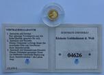 Liberia 25 Dollars 2001 Kleinste Goldmünze der Welt - Ludwig v. Beethoven Proof, fleckig