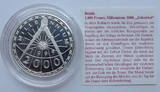 Benin 1000 Francs 1998 Millennium 2000 - Zeitzirkel Proof, fleckig angelaufen