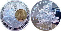 Österreich Medaille mit Inlay Das neue Geld Europas - Die drei Lebensalter mit 10 Cent Inlay - -