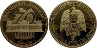 Deutschland Medaille 70 Jahre Deutsche Einheit - Bundesrepublik Deutschland- mit 24 Karat Goldauflage -