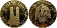 Deutschland Medaille Frauenkirche München - mit 24 Karat Goldauflage -