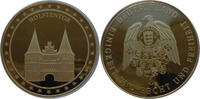 Deutschland Medaille Holstentor - mit 24 Karat Goldauflage -