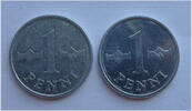 Finnland 2 x 1 Penni 2 x 1 Penni, Aluminium -