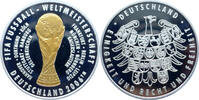 Deutschland Medaille Fussball-WM in Deutschland 2006 - Silbermedaille mit Gold veredelt -