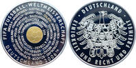 Deutschland Medaille Fussball-WM in Deutschland 2006 - Silbermedaille mit Gold veredelt -