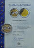 Malta Medaille Erstabschlag Silber-Malta mit Gold veredelt -
