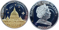 Cook-Inseln 5 Dollar 500 Jahre Petersdom - Petersdom mit Sternenhimmel -