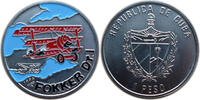 Kuba 1 Peso Flieger Fokker Dr. I - Farbmünze -