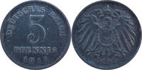 Deutsches Reich Kaiserreich 5 Pfennig Adler in feinem Kordelkreis, gekerbter Rand -