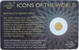 Ruanda 10 FRW Icons of the World - Buffalo & Indian Head - 1/200 Oz Gold -