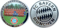 Deutschland Medaille Geschichte des FC Bayern -Bundesliga Saison 1977/1978- mit Farbaufkleber -
