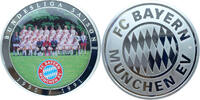 Deutschland Medaille Geschichte des FC Bayern -Bundesliga Saison 1990/1991- mit Farbaufkleber -