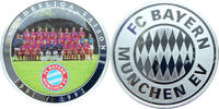 Deutschland Medaille Geschichte des FC Bayern -Bundesliga Saison 1991/1992- mit Farbaufkleber -